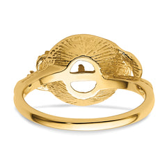 14k 7.5mm Pearl & Diamond Ring Mounting (No Stone Included)