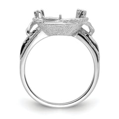 14k White Gold 7.5mm Pearl & Diamond Ring Mounting (No Stone Included)