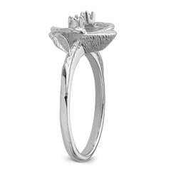 14k White Gold 7.5mm Pearl & Diamond Ring Mounting (No Stone Included)