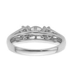 14k White Gold 6mm Pearl & Diamond Ring Mounting (No Stone Included)