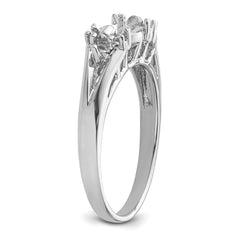 14k White Gold 6mm Pearl & Diamond Ring Mounting (No Stone Included)