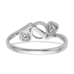 14k White Gold 7mm Pearl & Diamond Ring Mounting (No Stone Included)