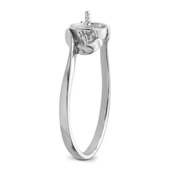 14k White Gold 7mm Pearl & Diamond Ring Mounting (No Stone Included)