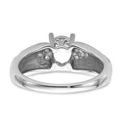 14k White Gold 7x5mm Oval Gemstone / .08ct. Diamond Ring Mounting (No Stone Included)