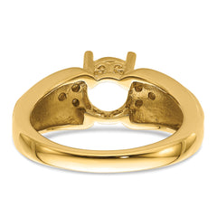 14k 8x6mm Oval Gemstone & .10ct. Diamond Ring Mounting (No Stone Included)