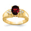 14k 8x6mm Oval Garnet AA Diamond ring