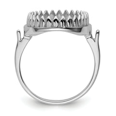 14k White Gold 16x12mm Oval Gemstone Ring Mounting (No Stone Included)