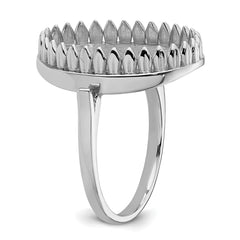 14k White Gold 16x12mm Oval Gemstone Ring Mounting (No Stone Included)