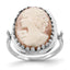 14k White Gold Cameo Ring