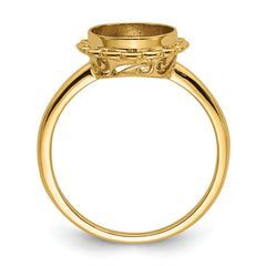 14k 10x8mm Oval Gemstone Ring Mounting (No Stone Included)