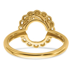 14k 10x8mm Oval Gemstone Ring Mounting (No Stone Included)