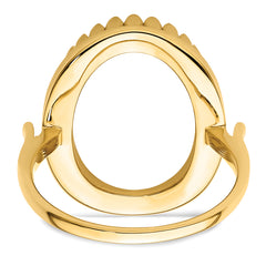 14k 16x12mm Oval Gemstone Ring Mounting (No Stone Included)