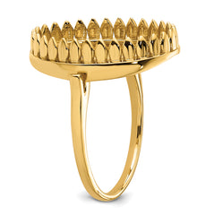 14k 16x12mm Oval Gemstone Ring Mounting (No Stone Included)