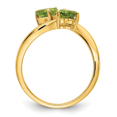 14k 5mm Heart Peridot ring