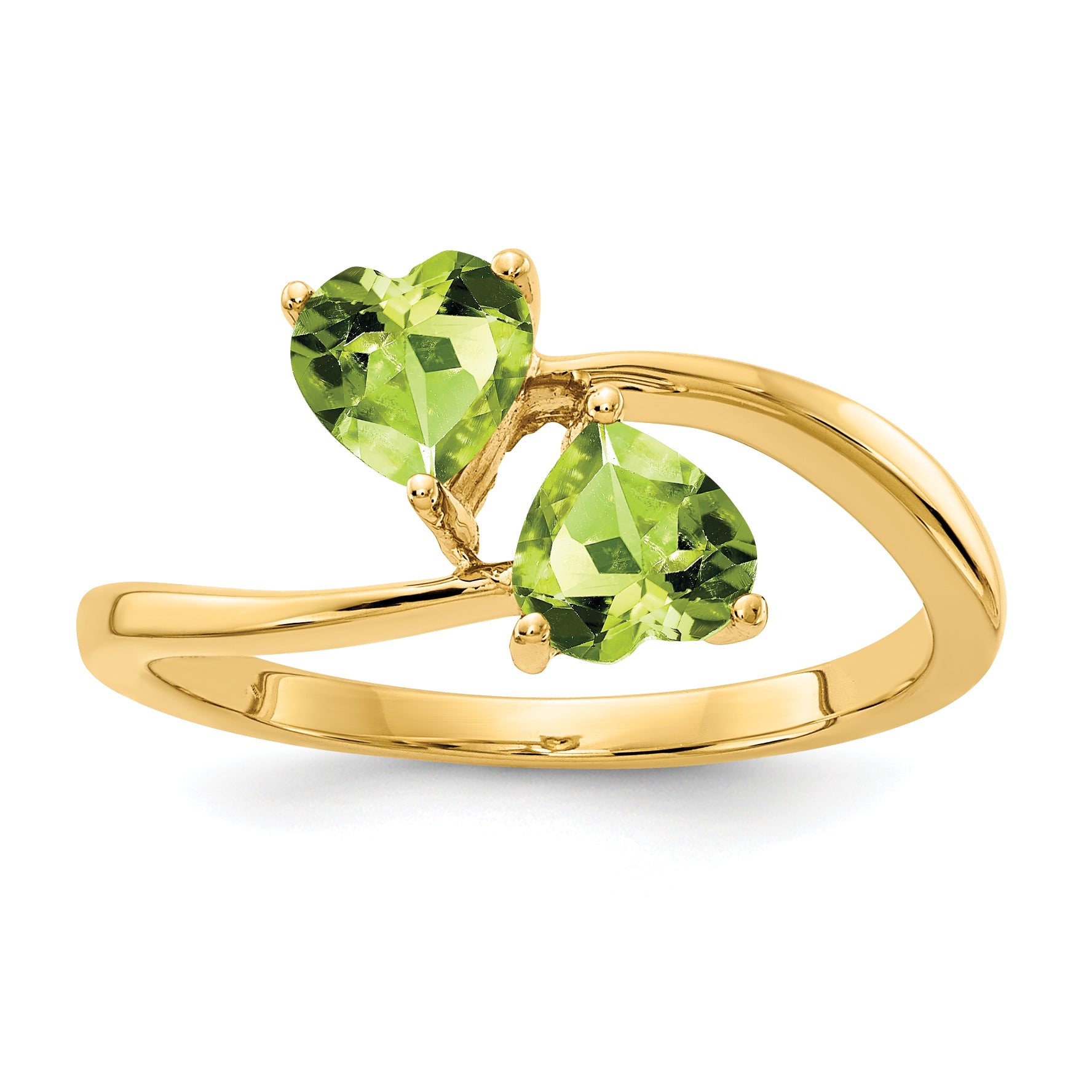14k 5mm Heart Peridot ring