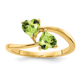 14k 5mm Heart Peridot ring
