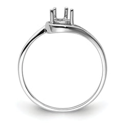 14k White Gold 6x4mm Pear Gemstone Ring Mounting (No Stone Included)