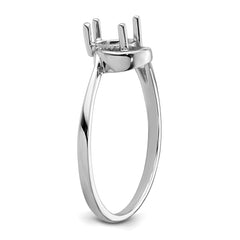 14k White Gold 6x4mm Pear Gemstone Ring Mounting (No Stone Included)