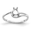 14k White Gold 6x4mm Pear Gemstone Ring Mounting