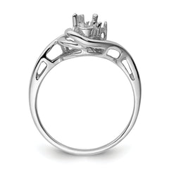 14k White Gold Diamond / 5x3mm Pear Gemstone Ring Mounting (No Stone Included)