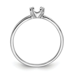 14k White Gold 6x4mm Oval Gemstone Ring Mounting (No Stone Included)