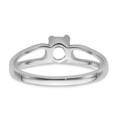 14k White Gold 6x4mm Oval Gemstone Ring Mounting (No Stone Included)