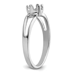 14k White Gold 6x4mm Oval Gemstone Ring Mounting (No Stone Included)