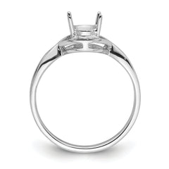 14k White Gold Gemstone Ring Mounting (No Stone Included)