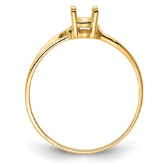 14k 6x4mm Oval Gemstone Ring Mounting (No Stone Included)