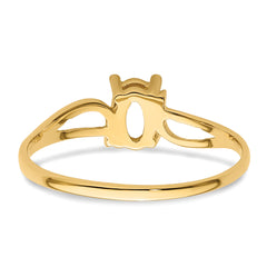 14k 6x4mm Oval Gemstone Ring Mounting (No Stone Included)