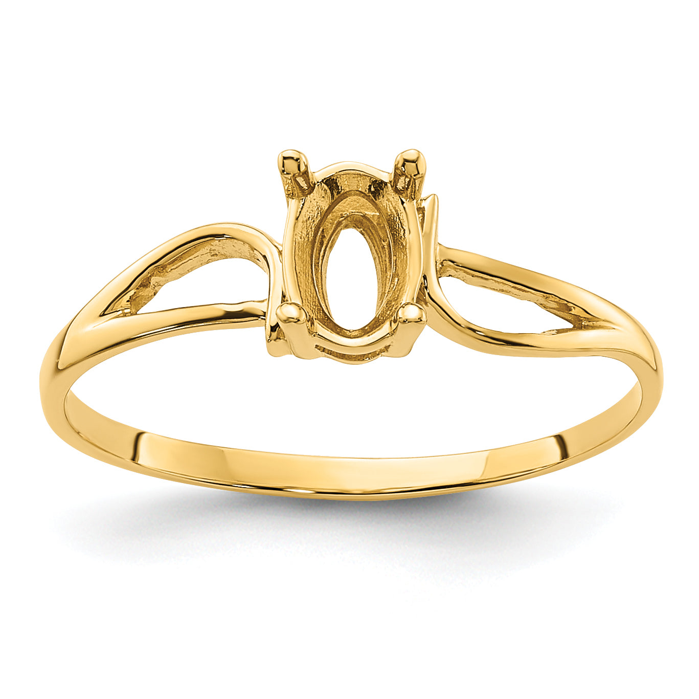 14k 6x4mm Oval Gemstone Ring Mounting