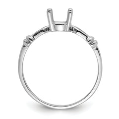 14k White Gold 7x5mm Oval Gemstone Ring Mounting (No Stone Included)