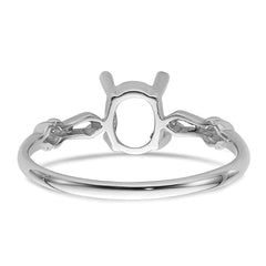 14k White Gold 7x5mm Oval Gemstone Ring Mounting (No Stone Included)