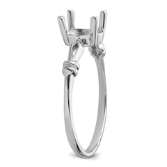 14k White Gold 7x5mm Oval Gemstone Ring Mounting (No Stone Included)