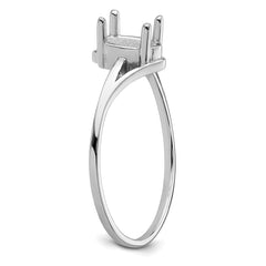 14k White Gold 6x4mm Oval Gemstone Ring Mounting (No Stone Included)