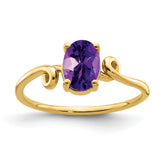 14k 7x5mm Oval Amethyst ring