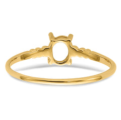 14k 6x4mm Oval Gemstone Ring Mounting (No Stone Included)