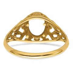 14k 7x5mm Oval Gemstone Ring Mounting (No Stone Included)