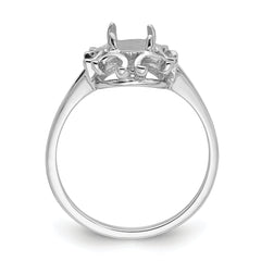 14k White Gold 7x5mm Oval Gemstone Ring Mounting (No Stone Included)