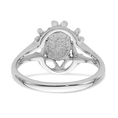 14k White Gold 7x5mm Oval Gemstone Ring Mounting (No Stone Included)