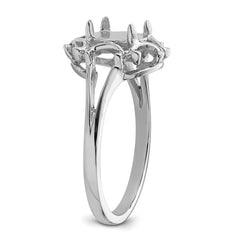 14k White Gold 7x5mm Oval Gemstone Ring Mounting (No Stone Included)