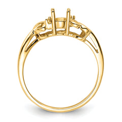 14k Diamond / 6x4mm Oval Gemstone Ring Mounting (No Stone Included)