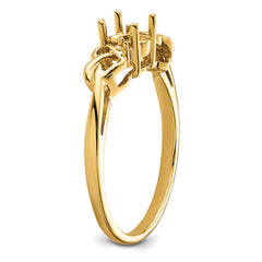 14k Diamond / 6x4mm Oval Gemstone Ring Mounting (No Stone Included)