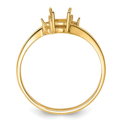 14k Diamond / 4mm Round Gemstone Ring Mounting (No Stone Included)