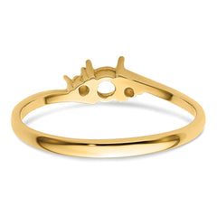 14k Diamond / 4mm Round Gemstone Ring Mounting (No Stone Included)