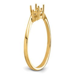 14k Diamond / 4mm Round Gemstone Ring Mounting (No Stone Included)