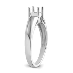 14k White Gold 4mm Princess Gemstone Ring Mounting (No Stone Included)