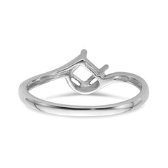 14k White Gold 4mm Princess Gemstone Ring Mounting (No Stone Included)
