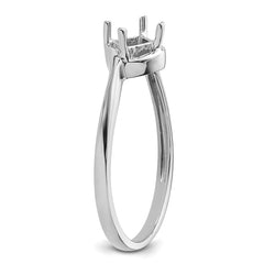 14k White Gold 4mm Princess Gemstone Ring Mounting (No Stone Included)