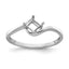 14k White Gold 4mm Princess Gemstone Ring Mounting